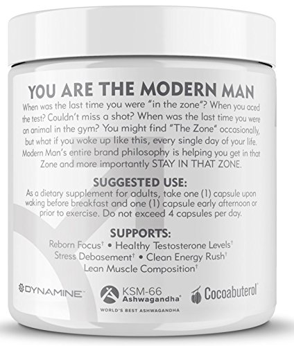 Modern Man V3 - Testosterone Booster + Thermogenic Fat Burner for Men, Boost Focus, Energy & Alpha Drive - Anabolic Weight Loss Supplement & Lean Muscle Builder | Lose Belly Fat - 60 Pills