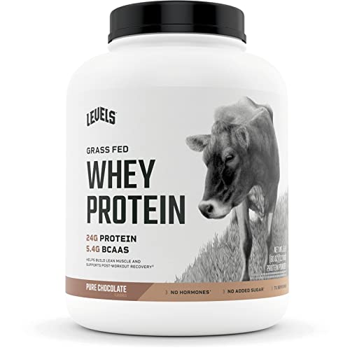 Levels 100% Grass Fed Whey Protein, No GMOs, Pure Chocolate, 5LB