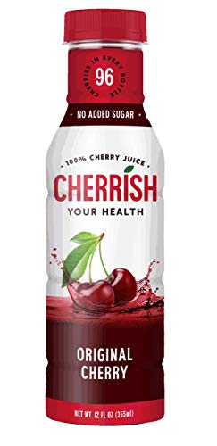 CHERRISH Tart Cherry Juice - 12oz - 12Pack Case - Extreme Hydration Improved Sleep Quality All Natural Sugar Sore Muscle Recovery Anti-inflammatory Sports Drink Healthy Snack