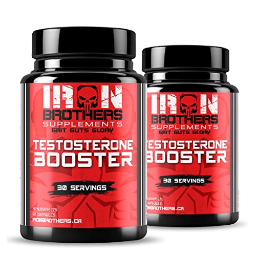Iron Brothers Testosterone Booster for Men - Estrogen Blocker - Supplement Natural Energy, Strength & Stamina - Lean Muscle Growth - Promotes Fat Loss - Increase Male Performance (2 Bottles)
