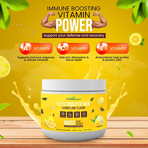 Electrolyte Powder - Refreshing Pre & Post Workout Recovery Electrolytes, All Natural, Sugar Free, Gluten Free & Vegan, Pure Keto & Paleo Hydration Beverage Mix, Immune Boosting Vitamins & Minerals