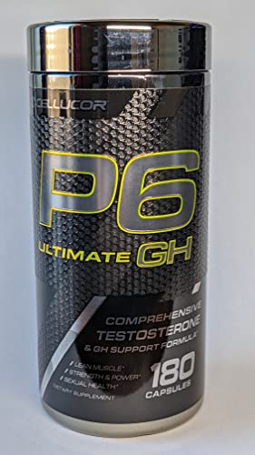 Cellucor P6 Ultimate GH Testosterone Booster for Men, Growth Hormone Support Pills for Protein Synthesis & Fat Metabolism, 180 Capsules