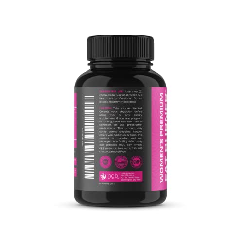Nobi Nutrition Premium Vegan Fat Burner for Women - Weight Loss Supplement, Appetite Suppressant and Metabolism Booster - Thermogenic Diet Pills for Women - 60 Capsules
