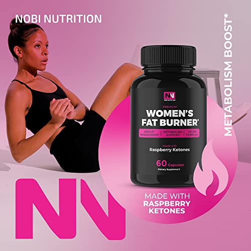 Nobi Nutrition Premium Vegan Fat Burner for Women - Weight Loss Supplement, Appetite Suppressant and Metabolism Booster - Thermogenic Diet Pills for Women - 60 Capsules