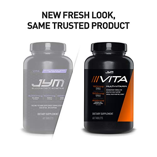 JYM Sports Multivitamin Supplement Tablets - Vitamins A, C, E, and K | JYM Supplemental Science | 60 Tablets