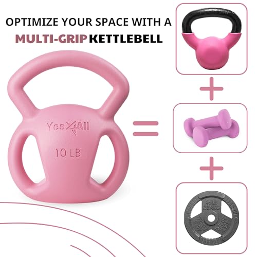 10&15lb Yes4All Kettlebell for Full Body Workout - Pink