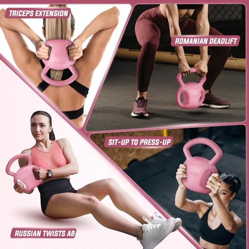 10&15lb Yes4All Kettlebell for Full Body Workout - Pink