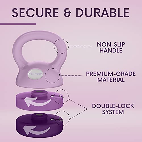 Polyfit Women's Adjustable Kettlebell Set - 5 lbs to 12 lbs