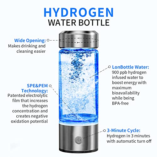 Portable Hydrogen Water Bottle Ionizer Generator for Home Travel