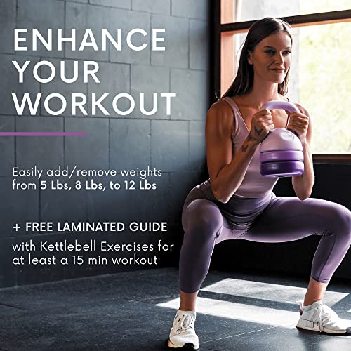 Polyfit Women's Adjustable Kettlebell Set - 5 lbs to 12 lbs