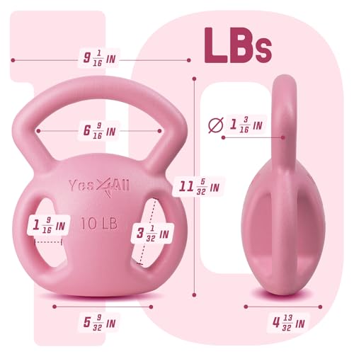 10&15lb Yes4All Kettlebell for Full Body Workout - Pink