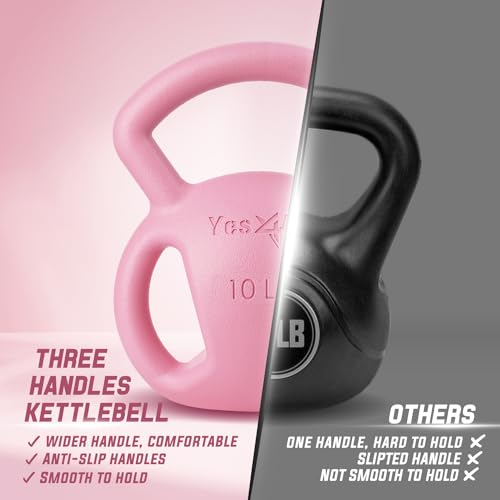 10&15lb Yes4All Kettlebell for Full Body Workout - Pink