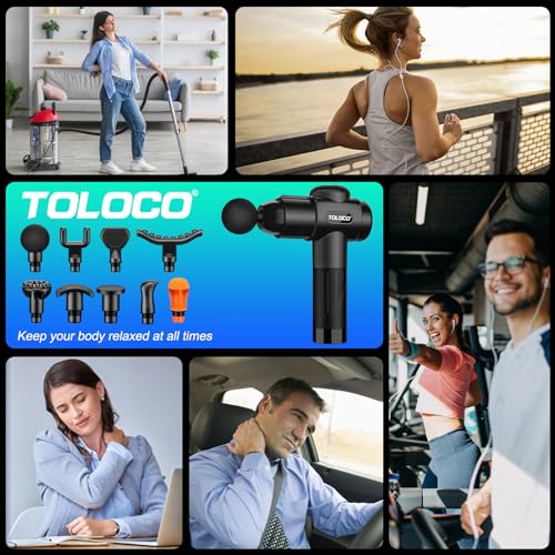 TOLOCO Deep Tissue Massage Gun for Athletes, Pain Relief