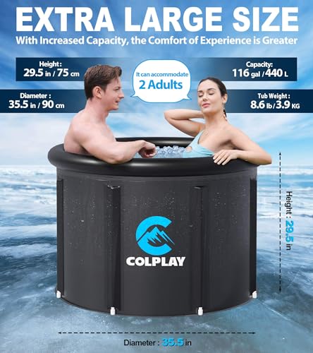 XL Portable Ice Bath Tub for Athletes - 35.5" x 29.5