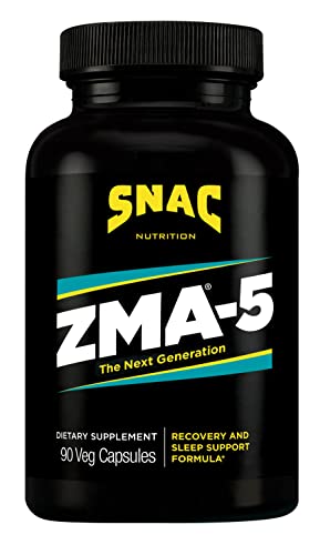 SNAC ZMA-5 Sleep Aid Supplement, Promote Muscle Recovery & Growth, Immune Support, & Restorative Sleep with Zinc, Magnesium & 5-HTP, Post Workout, Before Bed ZMA Supplements 180 Count (2 Pack)