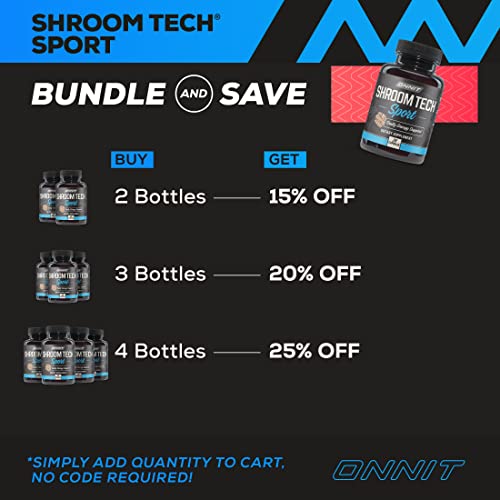 ONNIT Shroom TECH Sport (28ct) | All Natural Pre-Workout Supplement with Ashwagandha, Cordyceps Mushroom, and Rhodiola Rosea