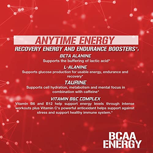 EVL BCAAs Amino Acids Powder - Rehydrating BCAA Powder Post Workout Recovery Drink with Natural Caffeine - BCAA Energy Pre Workout Powder for Muscle Recovery Lean Growth and Endurance - Fruit Punch