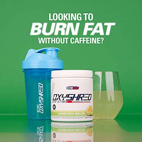 EHPlabs OxyShred Non Stimulant Thermogenic Pre Workout Powder & Shredding Supplement - Pre Workout Powder with L Glutamine & Acetyl L Carnitine, Energy Boost Drink - Honeydew Melon, 60 Servings