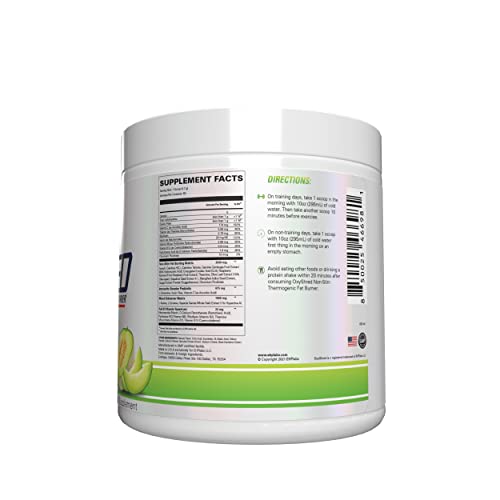 EHPlabs OxyShred Non Stimulant Thermogenic Pre Workout Powder & Shredding Supplement - Pre Workout Powder with L Glutamine & Acetyl L Carnitine, Energy Boost Drink - Honeydew Melon, 60 Servings
