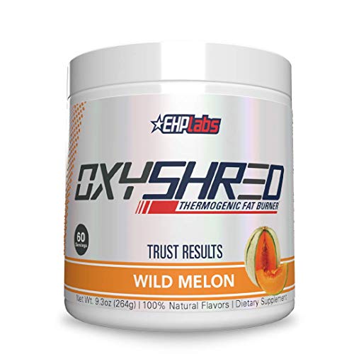 EHPlabs OxyShred Thermogenic Pre Workout Powder & Shredding Supplement - Clinically Proven Preworkout Powder with L Glutamine & Acetyl L Carnitine, Energy Boost Drink - Wild Melon, 60 Servings