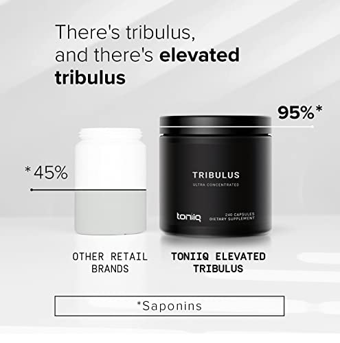 Ultra High Strength Tribulus Capsules - 95% Steroidal Saponins - 1300mg Concentrated Extract Formula for Testosterone - 240 Caps