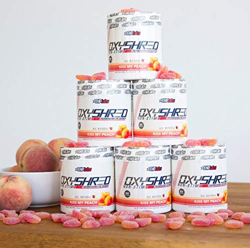 EHPlabs OxyShred Non Stimulant Thermogenic Pre Workout Powder & Shredding Supplement - Pre Workout Powder with L Glutamine & Acetyl L Carnitine, Energy Boost Drink - Peach, 60 Servings