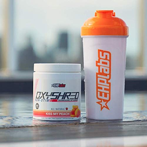 EHPlabs OxyShred Non Stimulant Thermogenic Pre Workout Powder & Shredding Supplement - Pre Workout Powder with L Glutamine & Acetyl L Carnitine, Energy Boost Drink - Peach, 60 Servings