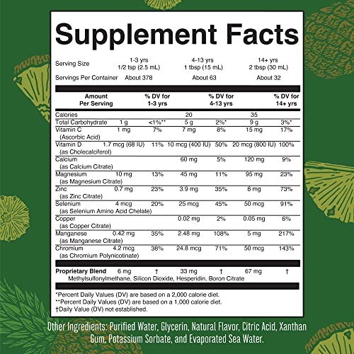 MaryRuth Organics Nighttime Liquid Multimineral Supplement | Sugar Free | Natural Sleep Support for Adults & Kids | Magnesium, Calcium & MSM | Pineapple Flavor | Vegan | Gluten Free | 32 Servings