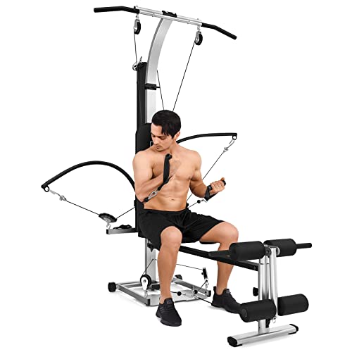 FITINDEX 320lbs Home Gym Station with 63 Workouts