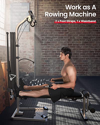 FITINDEX 320lbs Home Gym Station with 63 Workouts