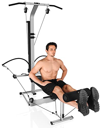 FITINDEX 320lbs Home Gym Station with 63 Workouts