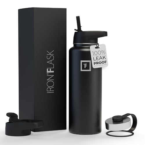 IRON °FLASK Sports Water Bottle with 3 Straw Lids