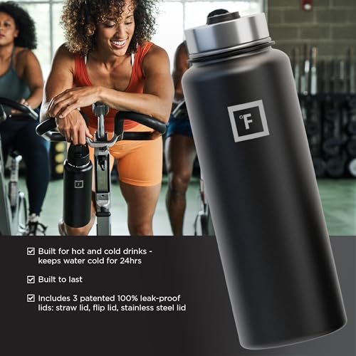 IRON °FLASK Sports Water Bottle with 3 Straw Lids