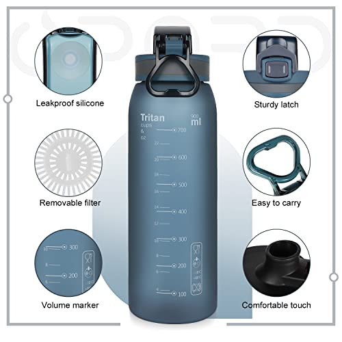 Opard 30oz Sports Water Bottle BPA Free Tritan