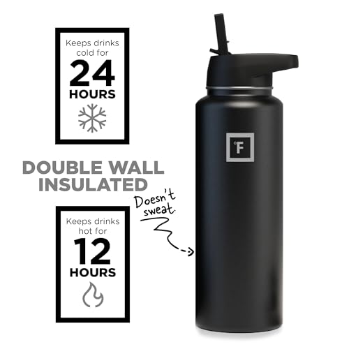 IRON °FLASK Sports Water Bottle with 3 Straw Lids