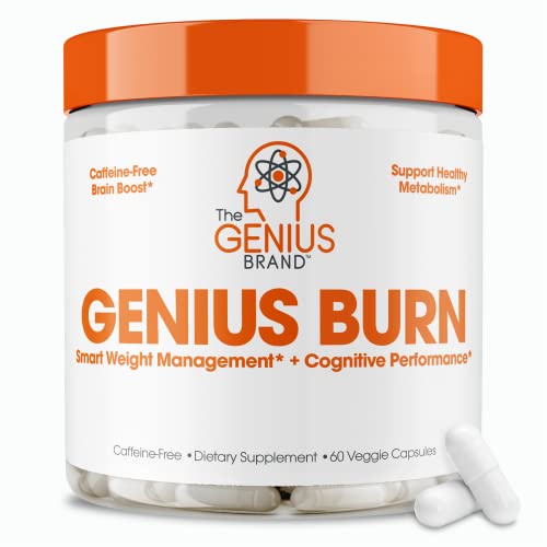 Genius Fat Burner - Thermogenic Weight Loss & Nootropic Focus Supplement - Natural Metabolism & Energy Booster for Men & Women | Thyroid Support and Appetite Suppressant w/ Gymnema Sylvestre, 60 Pills