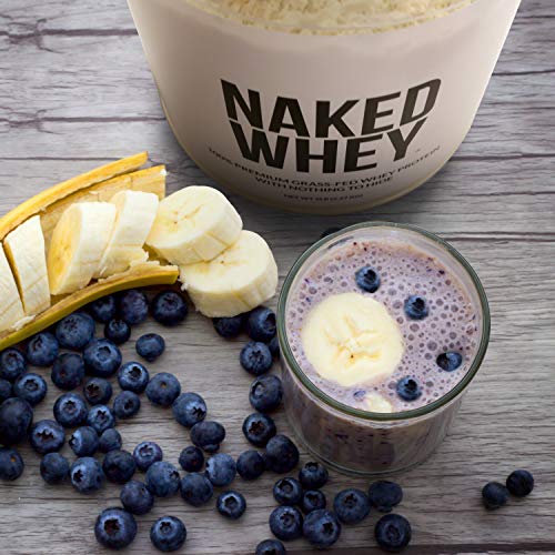 Naked WHEY 1LB 100% Grass Fed Unflavored Whey Protein Powder - US Farms, Only 1 Ingredient, Undenatured - No GMO, Soy or Gluten - No Preservatives - Promote Muscle Growth and Recovery - 15 Servings