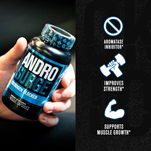 Androsurge Estrogen Blocker for Men - Natural Estrogen Support for Men & Anti Estrogen Aromatase Inhibitor - Vitality Booster, Muscle Builder for Men - DIM Long Jack & More, 120 Veggie Pills