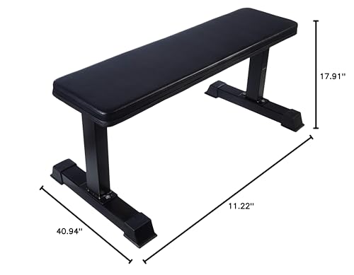 Amazon Basics Flat Weight Workout Exercise Bench, Black