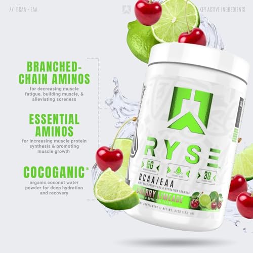 Ryse Core BCAA+EAA: Recover, Hydrate, Build | 30 Servings (Cherry Limeade)