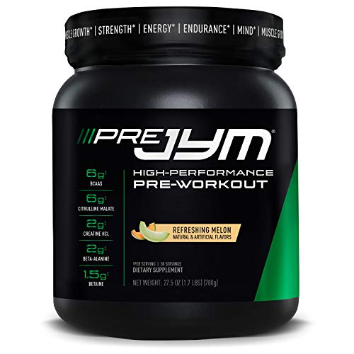 Pre JYM Pre Workout Powder - BCAAs, Creatine HCI, Citrulline Malate, Beta-Alanine, Betaine, and More | JYM Supplement Science | Refreshing Melon Flavor, 30 Servings