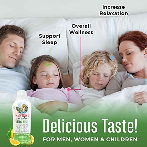 Nighttime Liquid Multimineral Supplement | Sugar Free | Natural Sleep Support for Adults & Kids | NO Melatonin | Magnesium, Calcium & MSM | Lemonade Flavor | Vegan | Gluten Free | 32 Servings