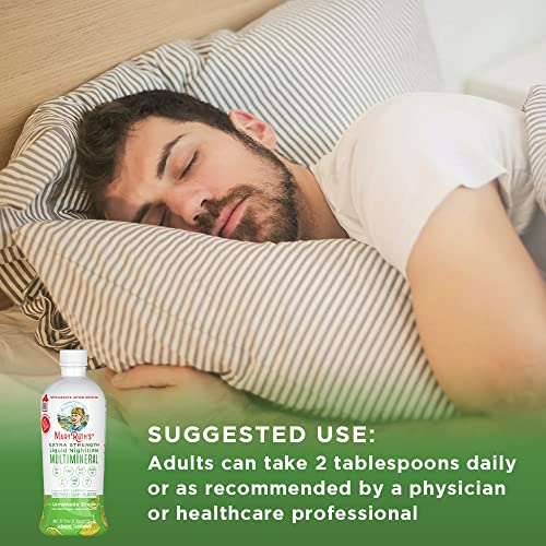Nighttime Liquid Multimineral Supplement | Sugar Free | Natural Sleep Support for Adults & Kids | NO Melatonin | Magnesium, Calcium & MSM | Lemonade Flavor | Vegan | Gluten Free | 32 Servings