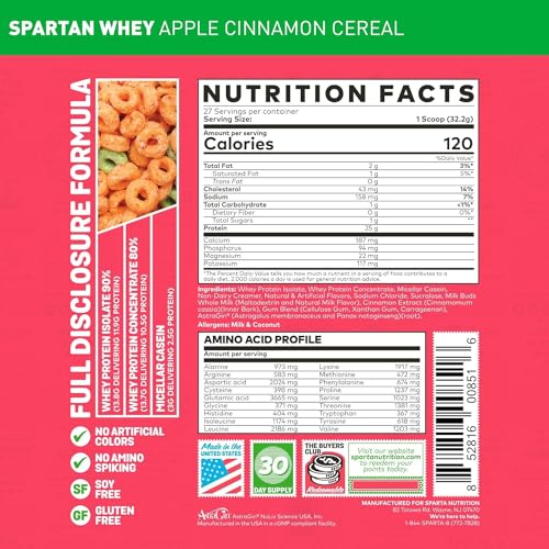 Spartan Whey Protein Powder - Apple Cinnamon Cereal