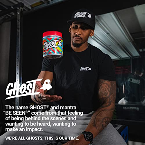 GHOST Legend Pre-Workout Energy Powder, Blue Raspberry - 25 Servings - Caffeine, L-Citrulline, & Beta Alanine Blend for Energy Focus & Pumps - Free of Soy, Sugar & Gluten, Vegan