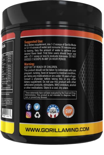 Gorilla Mode Pre Workout - Powerful Energy Boost - 600g (Fruit Punch)