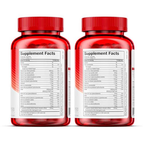 Hydroxycut Caffeine-Free Gummy for Women & Men | 15 Essential Vitamins & Minerals | Metabolism | 90 Count (Pack of 2)