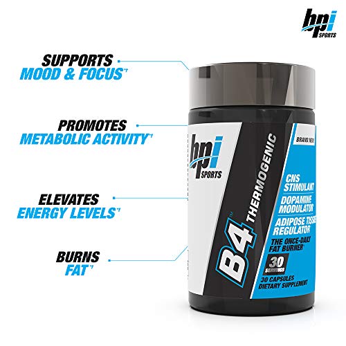 BPI Sports B4 â Extra-Strength Fat Burner â Keto-Friendly â Appetite Suppressant â Caffeine, Niacin, Quercetin, Yohimbine â 30 Servings â 710mg