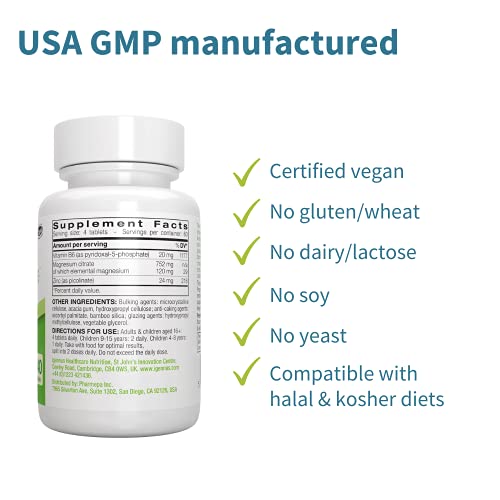 Neurobalance, High Absorption Zinc Magnesium B6 Supplement, Brain, Immune, Sleep & Muscle Recovery, Chelated Zinc Picolinate 24mg, Oxide-Free Magnesium & Vitamin B6, 240 Count, Vegan, by Igennus