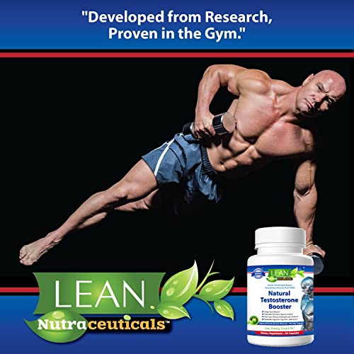 LEAN Nutraceuticals Md Certified Testosterone Booster for Men Supplement Natural Actives Metabolism Booster Muscle Builder Tongkat Ali, Tribulus Territis, Horny Goat, Dhea, DAA, Fenugreek 90 Caps